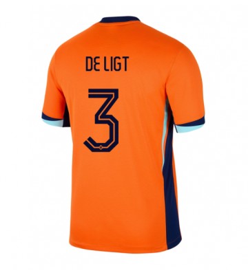 Holland Matthijs de Ligt #3 Replika Hjemmebanetrøje EM 2024 Kortærmet